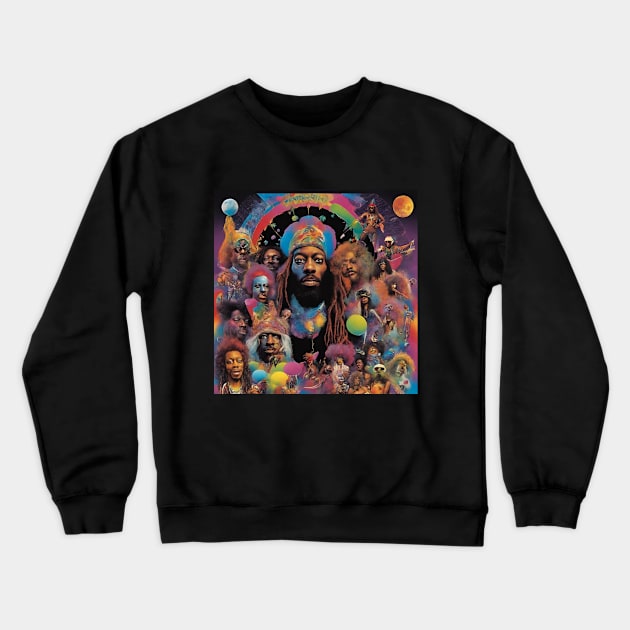 FUNKY Mushroom Psychedelic Art Crewneck Sweatshirt by Klau